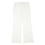 Womens White Regular Fit Polyester Blend Trousers W28 L29 Zip Closure Elegant