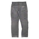 CARHARTT Mens Regular Fit Grey Denim Jeans W32 L29 Workwear Zip Closure