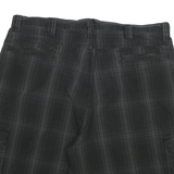 WRANGLER Mens Black Cargo Shorts Plaid XL W34 Casual Cotton Blend