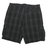 WRANGLER Mens Black Cargo Shorts Plaid XL W34 Casual Cotton Blend