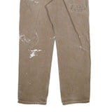 DICKIES Mens Relaxed Brown Jeans Denim Fair W34 L32 Workwear Paint Splatter
