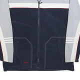 ADIDAS Mens Navy & Grey Colour Block Zip Jacket XL Polyester Sportswear Casual