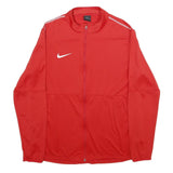 NIKE Mens Red Zip Jacket XL Polyester Plain Sportswear Activewear