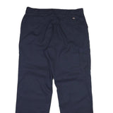 DICKIES Mens Cotton Navy Regular Straight Trousers W36 L32 Workwear Utility