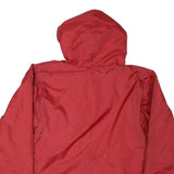 ULTRA CLUB Mens Red Hooded Nylon Track Jacket L Lightweight Zip Pockets