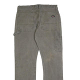 DICKIES Mens Cotton Blend Grey Regular Straight Trousers W34 L32 Workwear