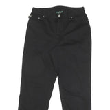 LAUREN RALPH LAUREN Womens Cotton Blend Black Regular Fit Straight Trousers W30