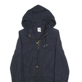 NIKE Womens Navy Blue Jacket XS Cotton Blend Zip Hooded Plain Lightweight