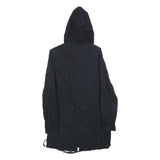 NIKE Womens Navy Blue Jacket XS Cotton Blend Zip Hooded Plain Lightweight