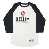 CHAMPION Mens White & Black Kelley School Of Business Baseball Style M Long