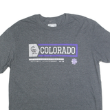MAJESTIC Mens Grey Colorado Graphic T-Shirt L Short Sleeve Crew Neck Cotton
