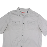 WRANGLER Mens Grey Cotton Shirt XL Button Short Sleeve Casual