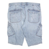 C&A Mens Denim Blue Casual Cargo Shorts XL W38 Functional Pockets