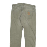 CARHARTT Mens Regular Fit Cotton Blend Beige Trousers W31 L30 Button Closure