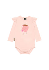 Pink baby girl's body with Strawberry
