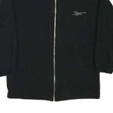 REEBOK Womens Black Cotton Blend Jacket L Zip Plain Lightweight Casual