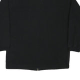 REEBOK Womens Black Cotton Blend Jacket L Zip Plain Lightweight Casual