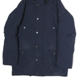 CARHARTT Mens Blue Cotton Hooded Jacket M Zip Plain Workwear Casual