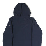 CARHARTT Mens Blue Cotton Hooded Jacket M Zip Plain Workwear Casual