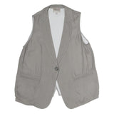 ARMANI COLLEZIONI Womens Grey Cotton Blend Classic Button Jacket M Tailored