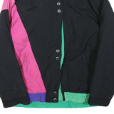 HERMANS Womens Black Green & Pink Colourblock Jacket M Polyester Blend Zip