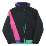 HERMANS Womens Black Green & Pink Colourblock Jacket M Polyester Blend Zip