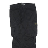 ZARA Womens Cotton Blend Black Cargo Regular Fit Trousers W32 L28 Utility Style