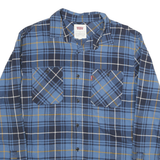 LEVI'S Mens Blue & Yellow Check Shirt S Button Up Casual Cotton Blend