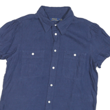 POLO RALPH LAUREN Womens Blue Button Shirt XS Cotton Blend Classic