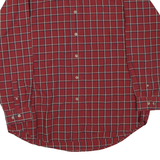WRANGLER Mens Red Check Shirt XL Button-Down Collar Long Sleeve Casual Cotton