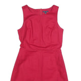 TOMMY HILFIGER Womens Red Sleeveless Day Cotton Blend Plain Dress S Elegant Zip