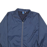 ASICS Womens Navy Blue Outdoor Jacket L Nylon Plain Zip Athletic Lightweight