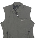 JACK WOLFSKIN Womens Grey S Polyamide Vest Jacket Outdoor Zip Pocket