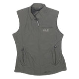 JACK WOLFSKIN Womens Grey S Polyamide Vest Jacket Outdoor Zip Pocket
