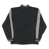 ADIDAS Mens Black & White Track Jacket L Polyester Blend Casual Zip Pockets