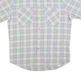 PENDLETON Mens White & Blue Check Shirt M Cotton Blend Casual Short Sleeve