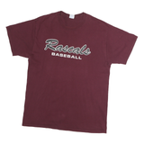 PORT & COMPANY Mens Maroon Rascals Baseball T-Shirt M Short Sleeve Crew Neck