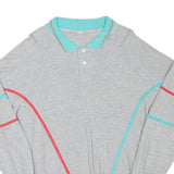 CALIDA Mens Grey & Aqua Polo Collar Sweatshirt M Cotton Blend Casual Retro Style