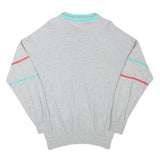CALIDA Mens Grey & Aqua Polo Collar Sweatshirt M Cotton Blend Casual Retro Style