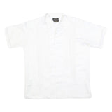 COPACABANA Mens White Shirt L Polyester Blend Embroidered Pattern Short Sleeve