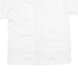COPACABANA Mens White Shirt L Polyester Blend Embroidered Pattern Short Sleeve
