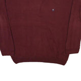 CHAPS RALPH LAUREN Mens Maroon Plain Crew Neck Basic Knit L Cotton Blend Jumper