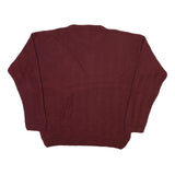 CHAPS RALPH LAUREN Mens Maroon Plain Crew Neck Basic Knit L Cotton Blend Jumper