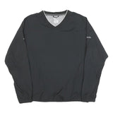 ADIDAS Mens Black Nylon V Neck Athletic Jacket L Plain Sportswear