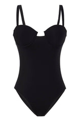 Woman's One Piece Swimsuit with Molded Cups Black