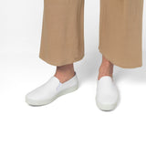 Barcelona Organic Cotton Canvas Slip Ons - White