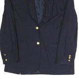 Navy Womens Classic Button Polyester Blend Jacket UK 8 Tailored Plain Elegant