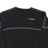 KAPPA Womens Black Crew Neck M Logo Sweatshirt Cotton Blend Casual Sporty