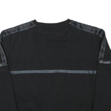 KAPPA Womens Black Crew Neck M Logo Sweatshirt Cotton Blend Casual Sporty