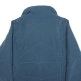 Womens Blue Button Jacket L Polyester Blend Plain Classic Outerwear